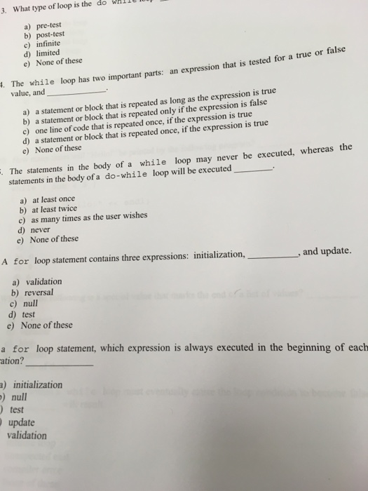 Solved What type of loop the do The while loop has two | Chegg.com