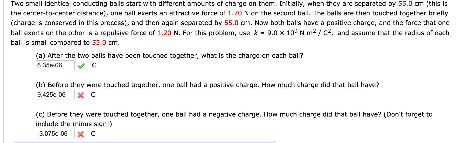 Solved Two Small Identical Conducting Balls Start With | Chegg.com