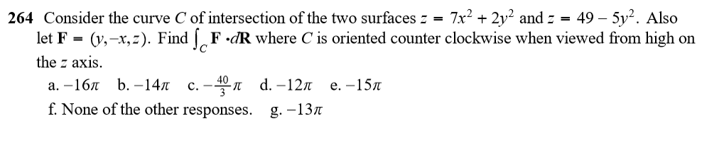 Solved 264 Consider the curve C of intersection of the two | Chegg.com