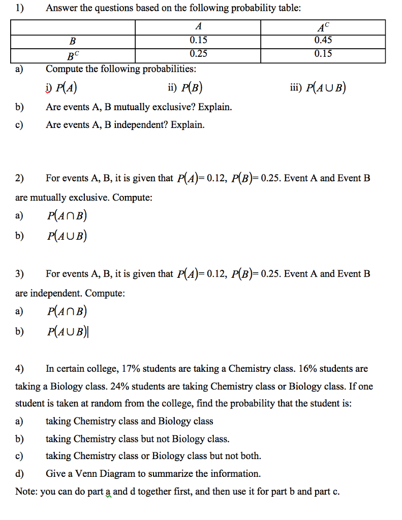 Solved 1)Answer The Questions Based On The Following | Chegg.com