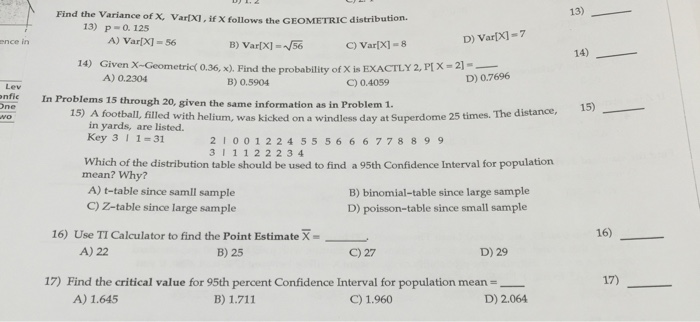 Solved Find the Variance of X, Var[X], if X follows the | Chegg.com