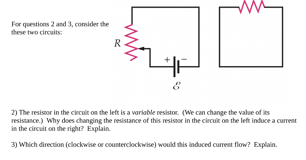 Solved The resistor in the circuit on the left is a variable | Chegg.com