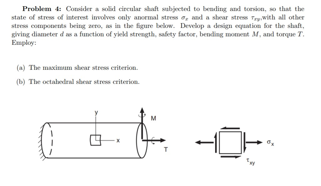 Solved Problem 4: Consider A Solid Circular Shaft Subjected | Chegg.com