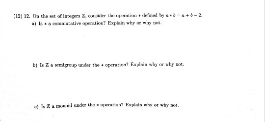 Solved 12 12 On The Set Of Integers Z Consider The