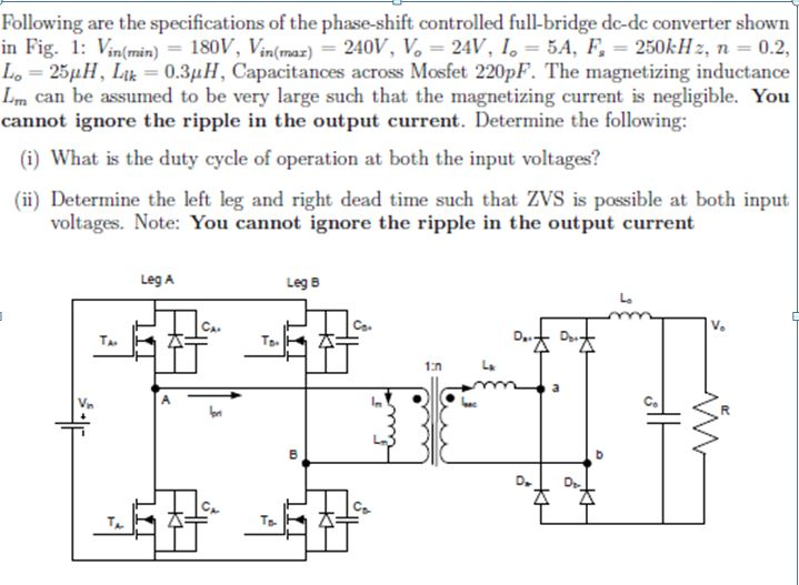 Following are the specifications of the phaseshift