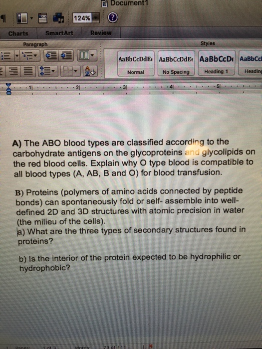 Solved The ABO blood types are classified according to the