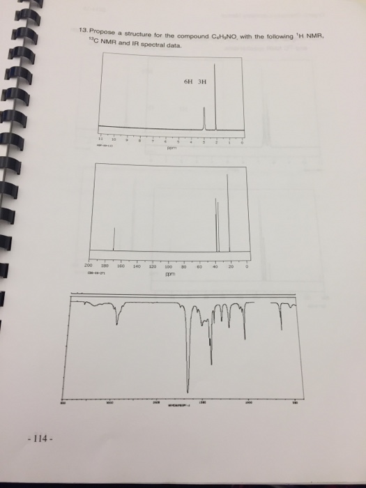 Solved Propose A Structure For The Compound C 4H 3NO With Chegg