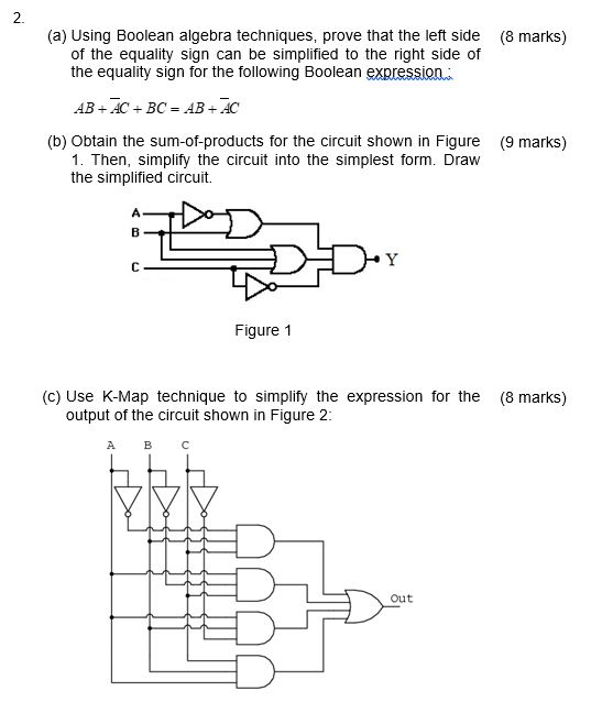 Solved 2. (a) Using Boolean algebra techniques, prove that | Chegg.com