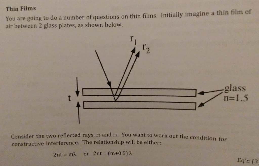 Solved Thin Films You are going to do a number of questions | Chegg.com