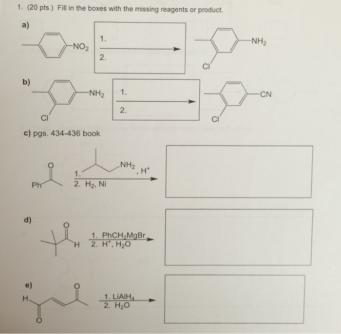 Solved 1. (20 pts.) Fill in the boxes with the missing | Chegg.com