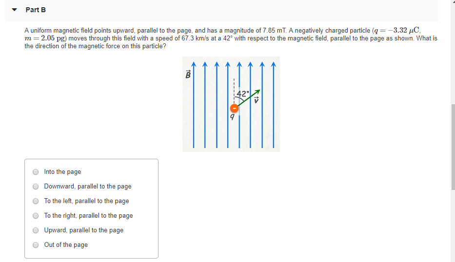 Solved Part B A uniform magnetic field points upward, | Chegg.com