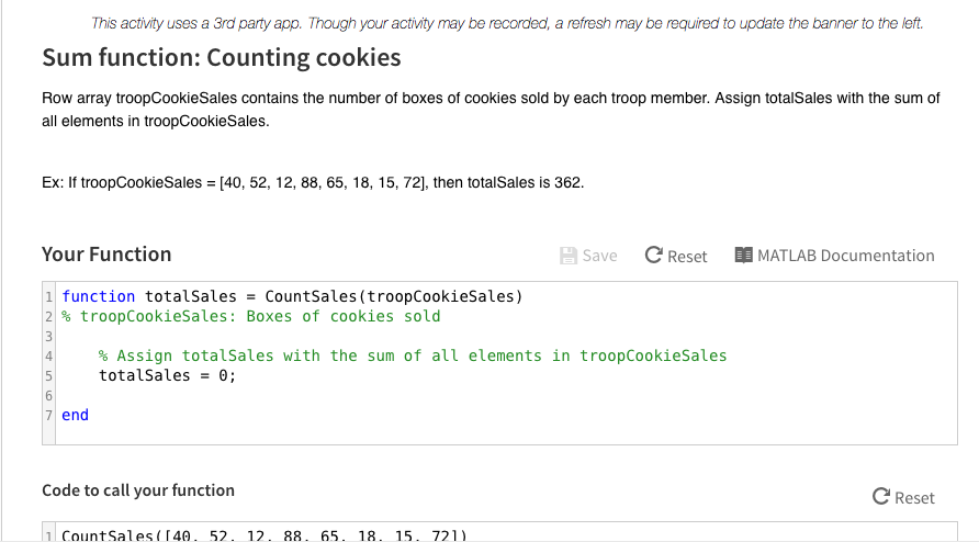 Solved Row array troopCookieSales contains the number of Chegg