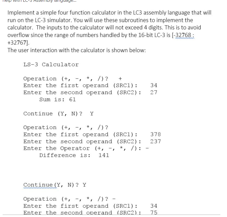 Solved 3 asselidy lailquaue implement a simple four chegg
