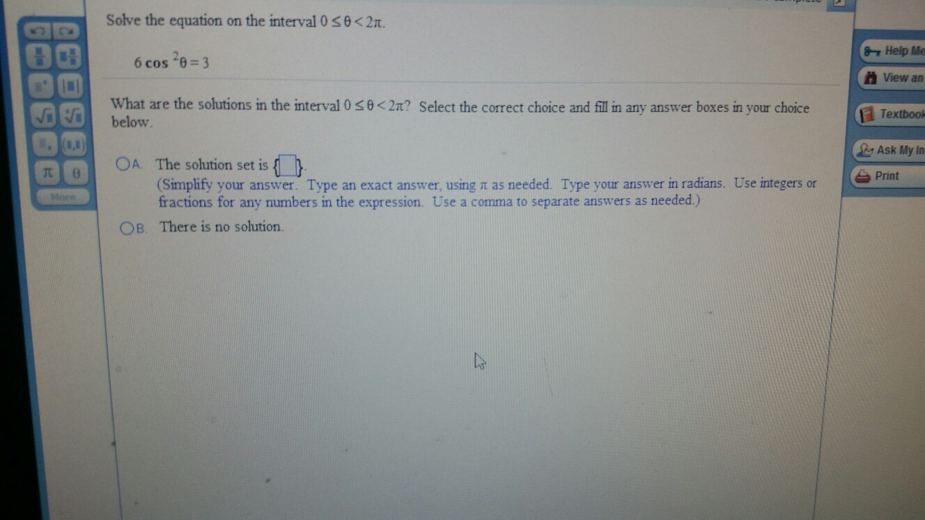 Solved Solve the equation on the interval 0 theta