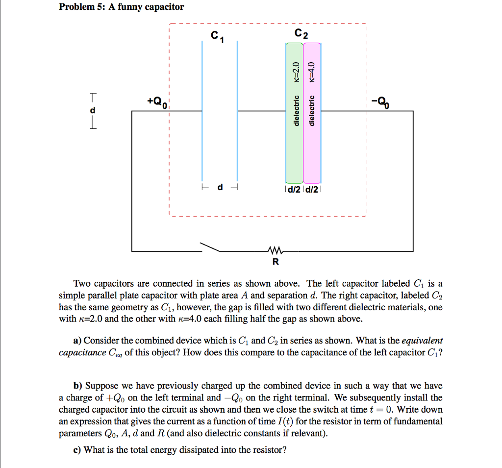 Solved Two capacitors are connected in series as shown