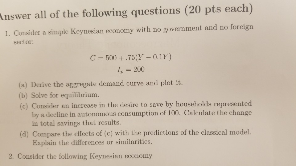 Solved Answer all of the following questions (20 pts each) | Chegg.com