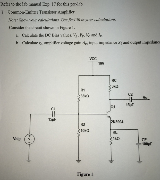 Solved Common-Emitter Transistor Amplifier Consider The | Chegg.com