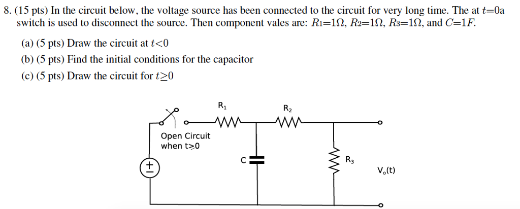 Solved In the circuit below, the voltage source has been | Chegg.com