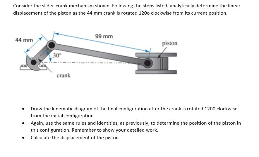 Solved Consider The Slider-crank Mechanism Shown. Following | Chegg.com