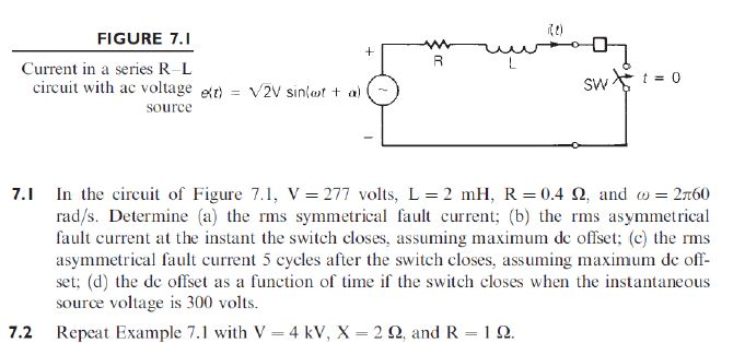 Solved it) FIGURE 7.1 Current in a series R-L circuit with | Chegg.com