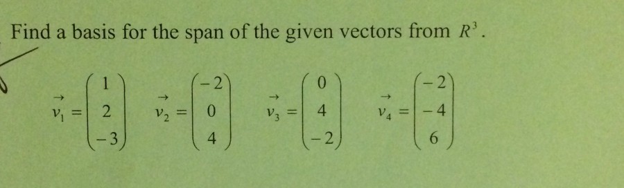 Solved Find A Basis For The Span Of The Given Vectors From R 9692