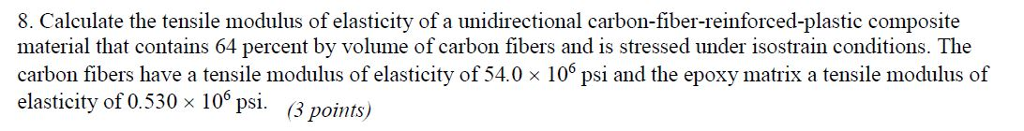 Solved 8. Calculate the tensile modulus of elasticity of a | Chegg.com