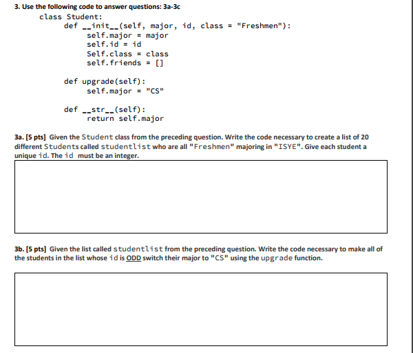 Solved 3. Use the following code to answer questions: 3a-3c | Chegg.com