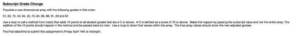 Solved Populate a one-dimensional array with the following | Chegg.com