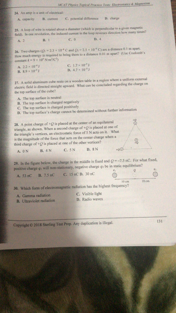 Mcat physics practice problems solutions manual pdf mcat prep courses