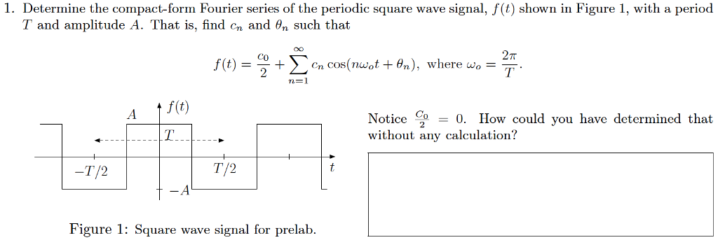 exponential fourier series coefficients square wave example exponential fourier series coefficients square wave example