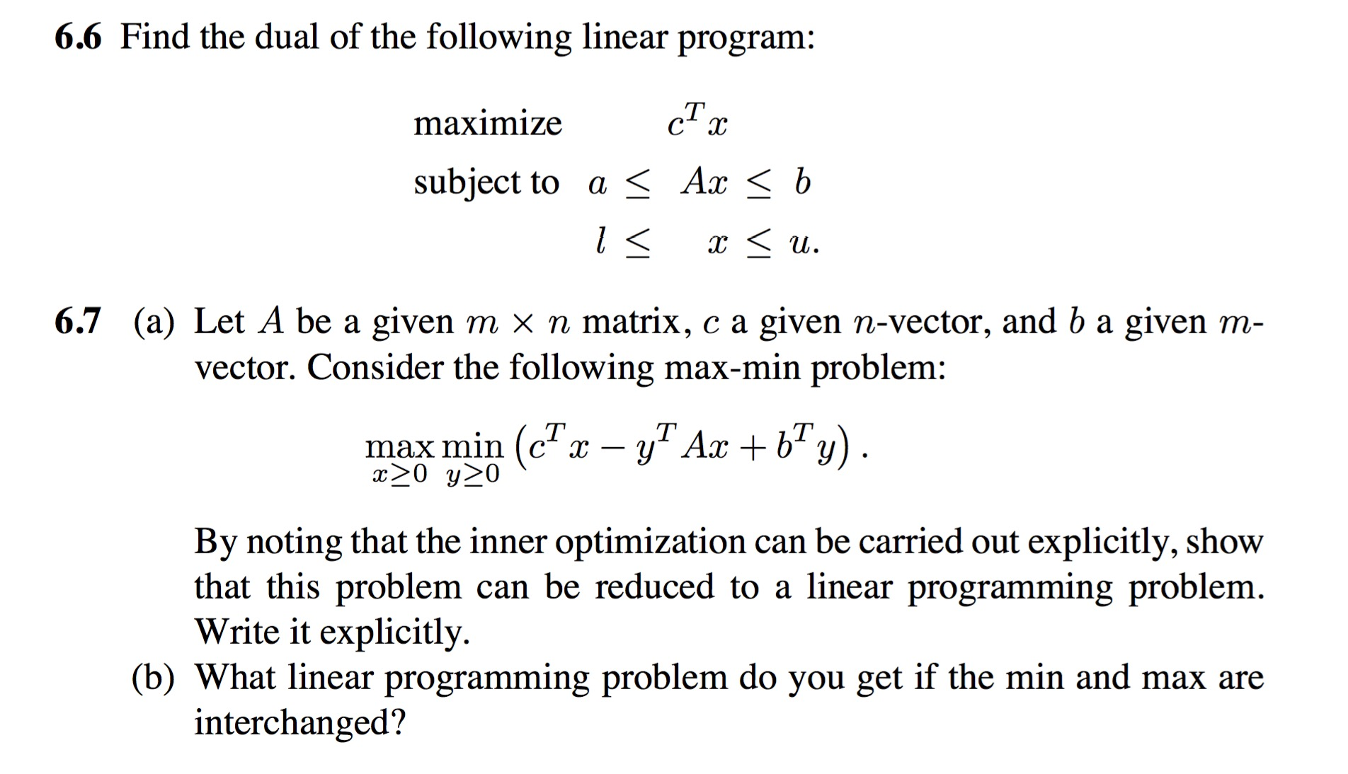 Find The Dual Of The Following Linear Program