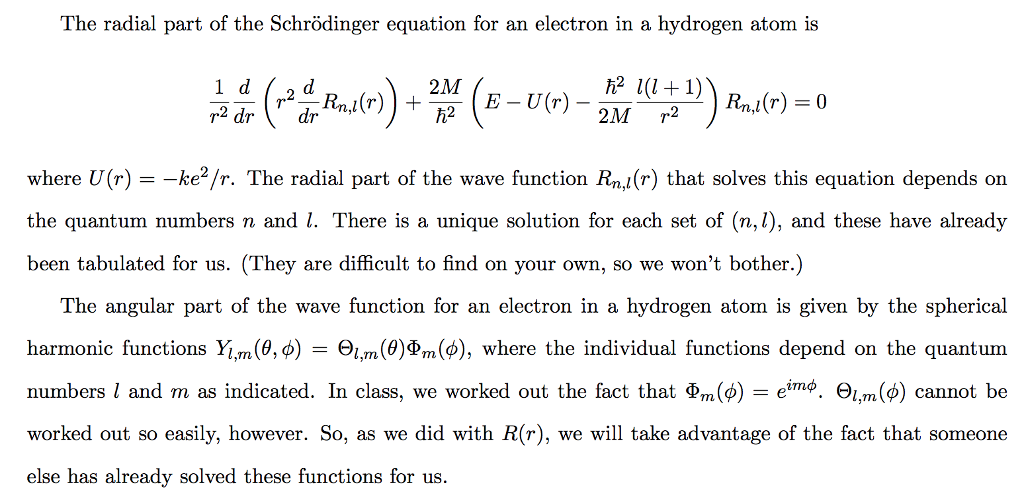 Solved The radial part of the Schrodinger equation for an | Chegg.com