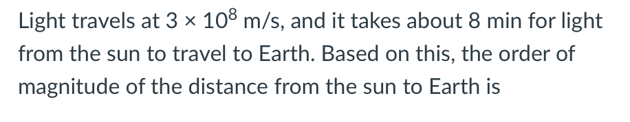 light travels from the sun to earth in 8