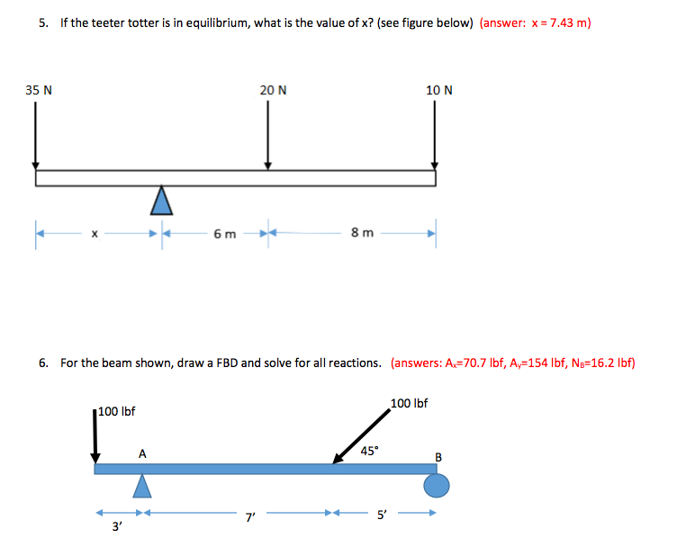 Solved If the teeter totter is in equilibrium, what is the