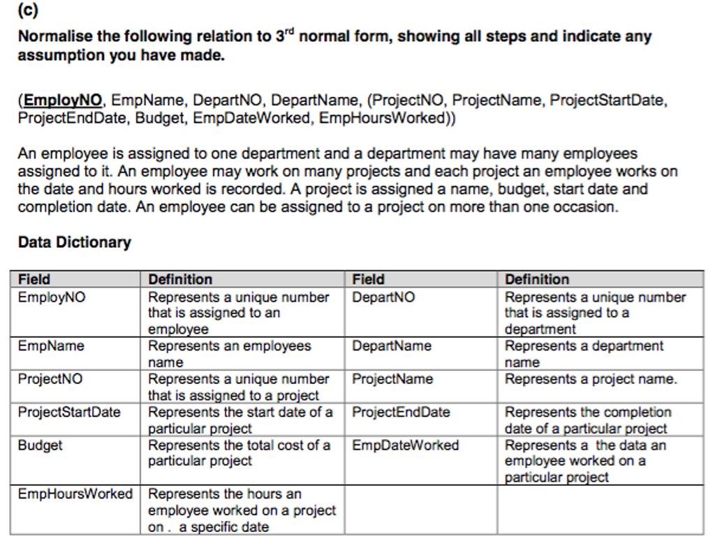 Solved An employee is assigned to one department and a