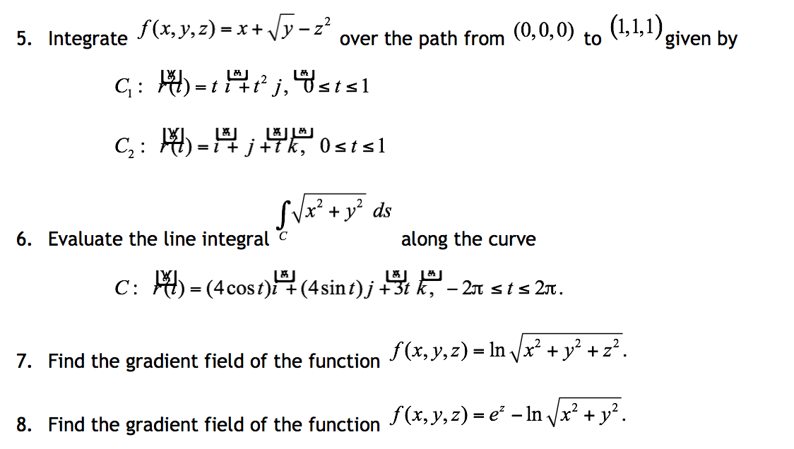 Solved Integrate over the path from given by Evaluate the | Chegg.com