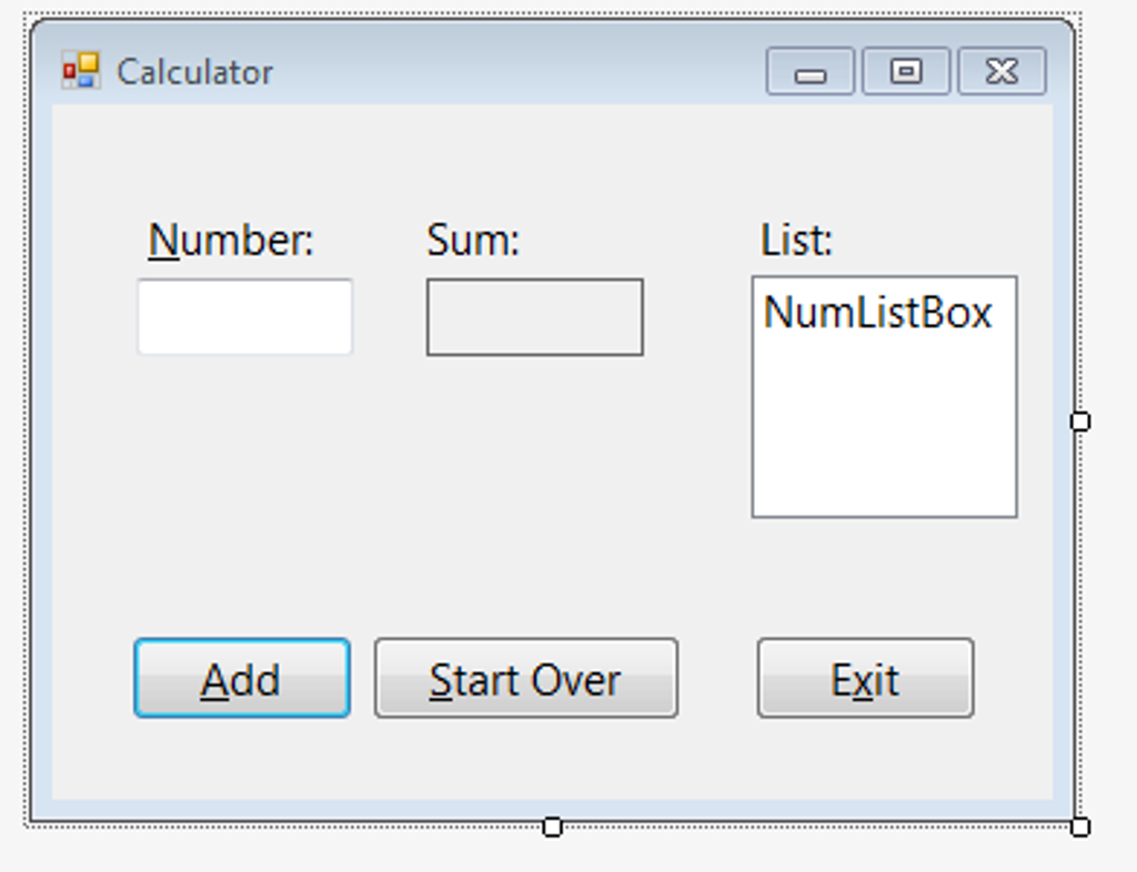 I am working on a Visual Basic Windows Form. The | Chegg.com
