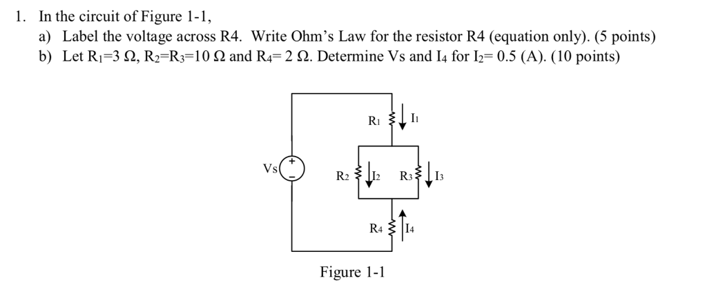 Solved 1. In the circuit of Figure 1-1 a) Label the voltage | Chegg.com