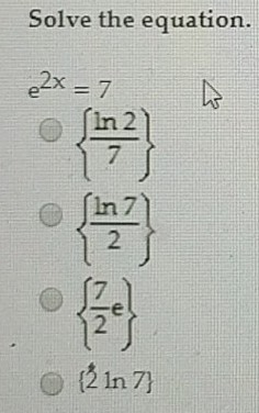 Solved Solve the equation. in 2 7 In 7 2 7 2 2 In 7) | Chegg.com