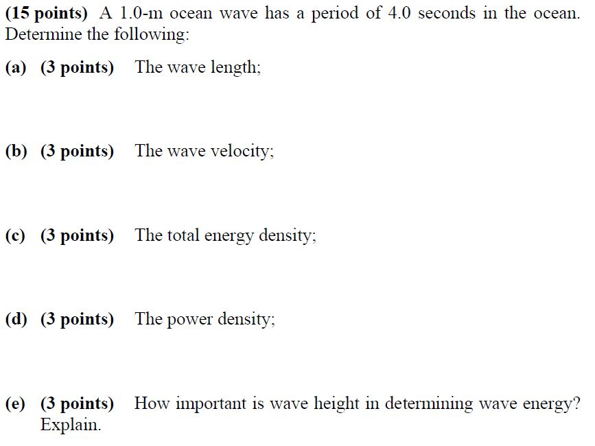 determine the period of the sound wave in the ocean water