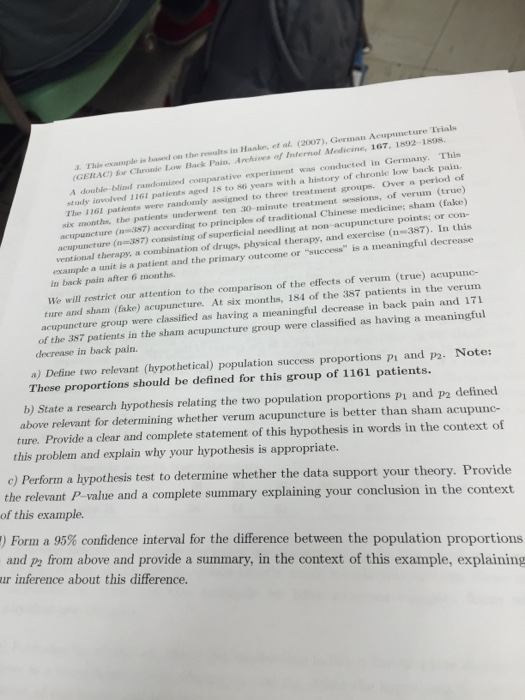 Solved a. This example is bawed on the results in Haake, et