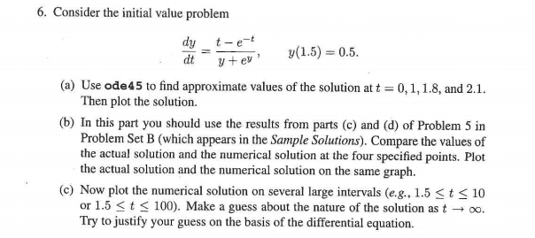 Solved Consider the initial value problem | Chegg.com