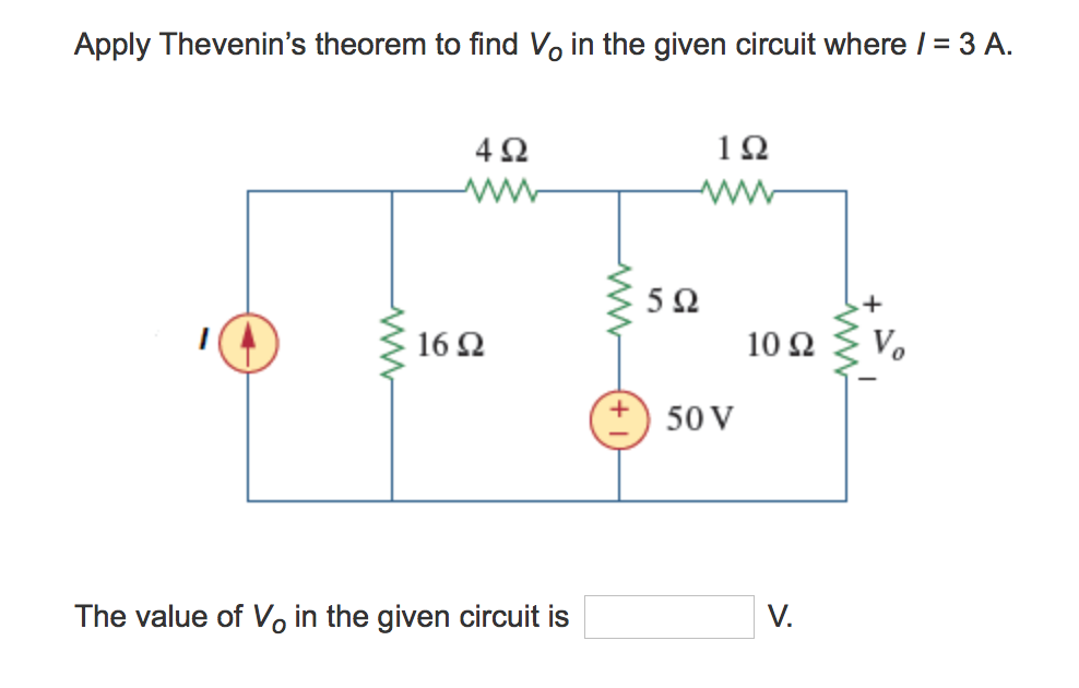 Solved Apply Thevenin’s Theorem To Find Vo In The Given | Chegg.com