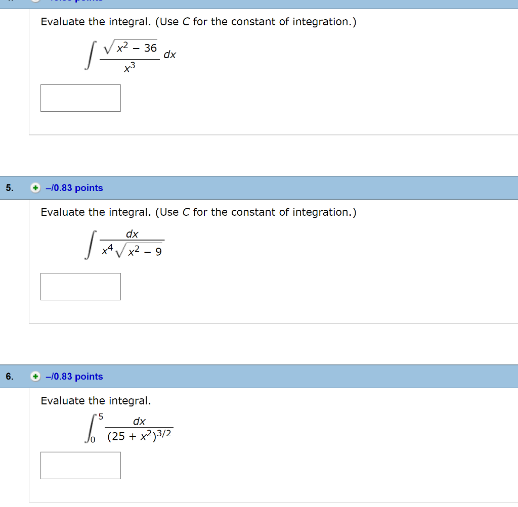 solved-evaluate-the-integral-use-c-for-the-constant-of-chegg