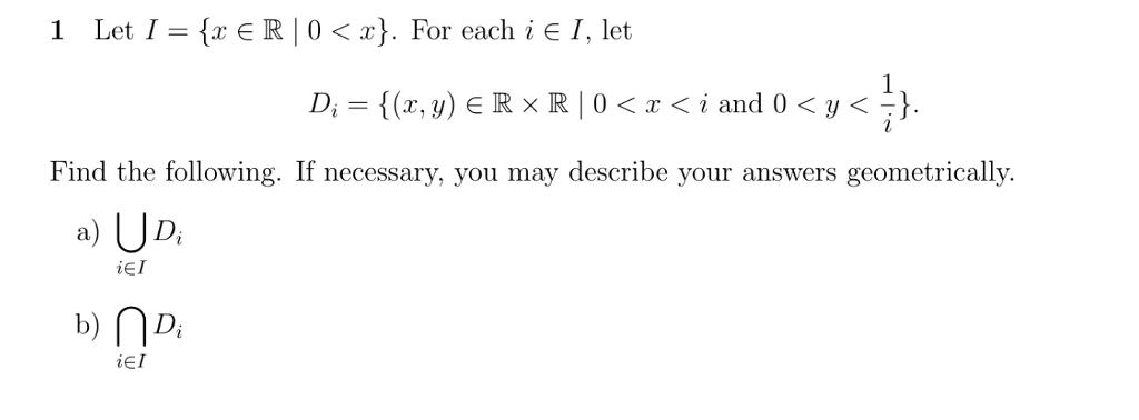 Solved Di = {(x,y) E R × R 