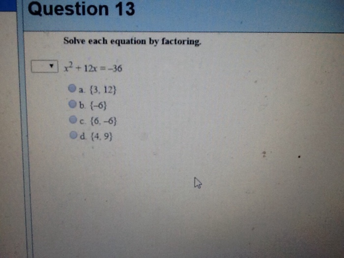 solved-solve-each-equation-by-factoring-x-2-12x-36-chegg