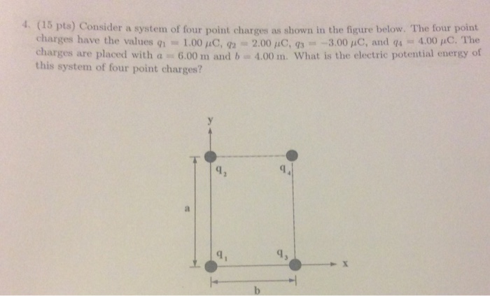 Solved Consider A System Of Four Point Charges As Shown In