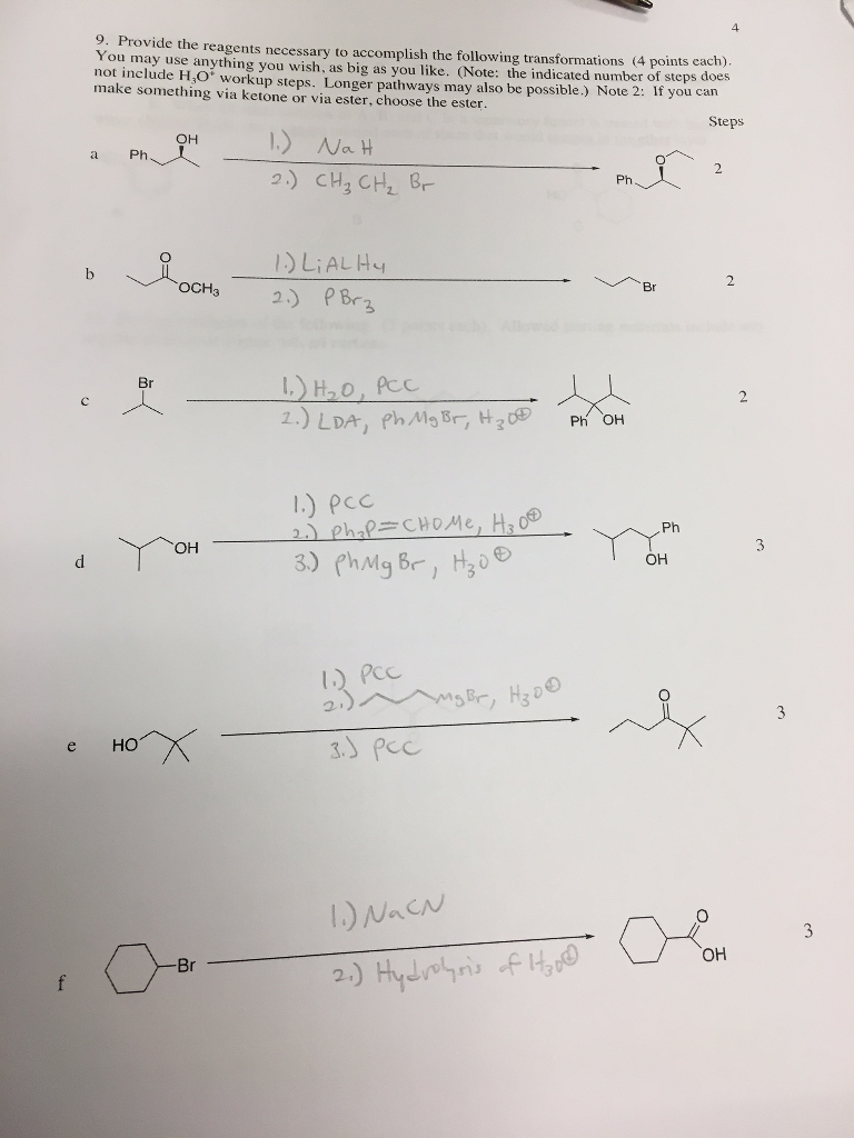 Solved Provide The Reagents Necessary To Accomplish The | Chegg.com