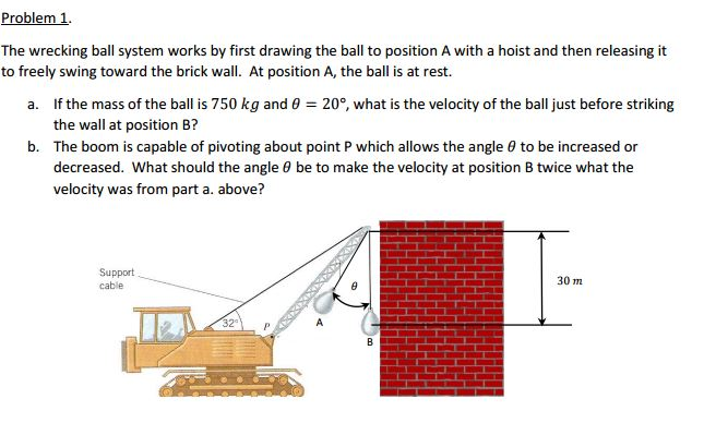 Solved The Wrecking Ball System Works By First Drawing The | Chegg.com