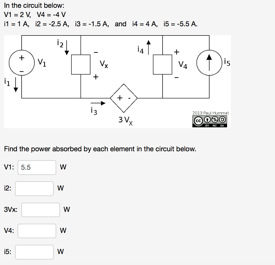 Solved In The Circuit Below: Find The Power Absorbed By Each | Chegg.com